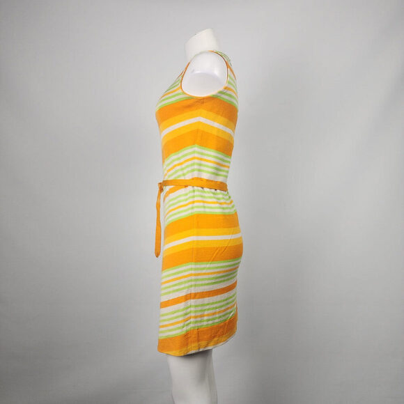 Vintage Lucia Made In Italy Green & Orange Knit Mini Dress Size S - Picture 6 of 12